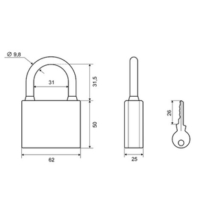 Замок навесной PALLADIUM 303F-60