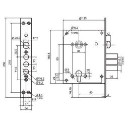 Замок врезной BORDER 79045 ЗВ4-3/85М.В26.У2 /31167/