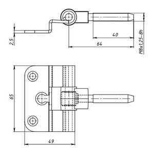 Петля дверная КУНГУР FT-65 пол. (50) (1 шт)
