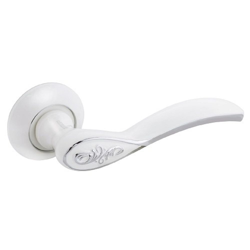 Ручка раздельная АЛЛЮР АРТ ШЭРОН W/CP белый/хром