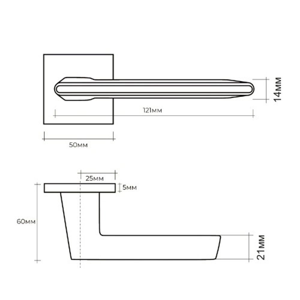 Ручка раздельная ABRISS R21.190 MBP/WH черный матовый/белая вставка
