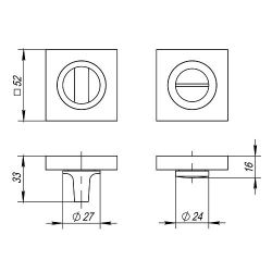 Ручка поворотная FUARO BK6 KM SN/CP-3 мат.никель/хром /23685/