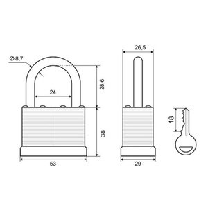 Замок навесной PALLADIUM 901S-50