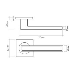 Ручка раздельная VETTORE R06.115 CP/WH хром/белый