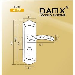 Размеры ручки на планке DAMX 412P
