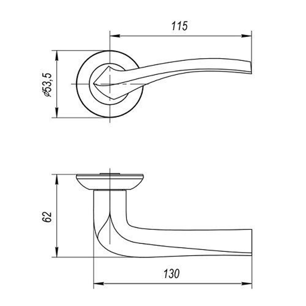 Ручка раздельная AJAX GLORIA JR ABG-6 зелёная бронза /41373/