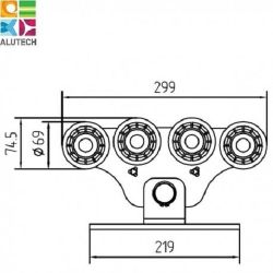 Опора роликовая (полимерные ролики). Для ворот до 500 кг. Light SGN.02.100