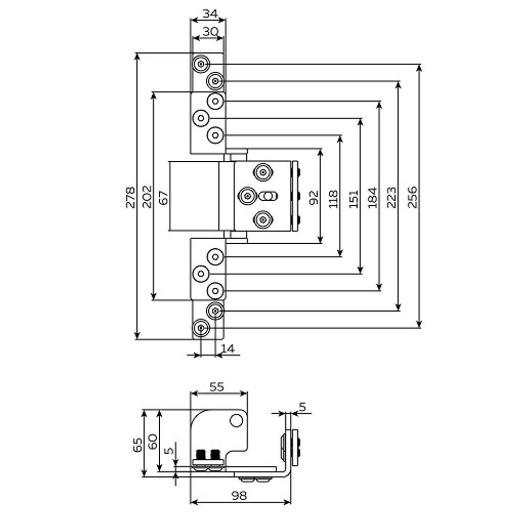 Петля скрытой установки FUARO HH-180 до 100 кг (на 2 петли) /49677/ (1шт)