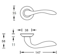 Ручка дверная ARCHIE S010 RHH (никель)