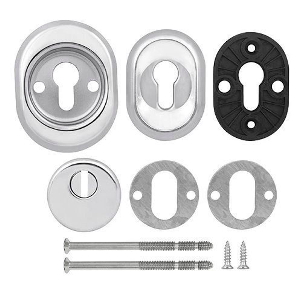 Броненакладка врезная FUARO DEF 9726 M6x90 CP-8 хром /37473/