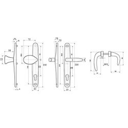 Нажимной гарнитур для ограничения  доступа STUBLINA 1079.00.360 Е=85 мм антрацит (RAL 7016)