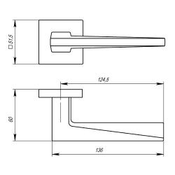 Ручка раздельная ARMADILLO MORI USS BPVD-77 вороненый никель /39217/