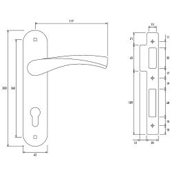 Замок врезной с ручками PALLADIUM ЗВ-1706 SG/GP мат.золото/золото