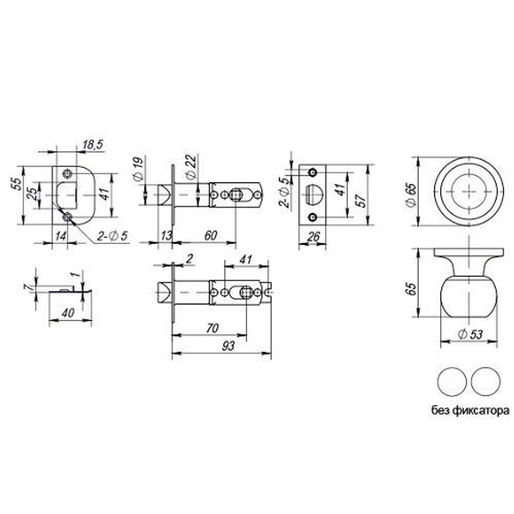 Ручка защелка PUNTO 6072 SB-P (без фик.) мат.золото /25231/
