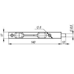 Шпингалет торцевой APECS FB-01-140 NI никель