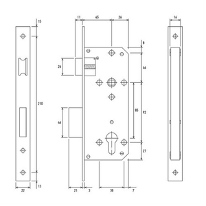 Замок врезной с ручками PALLADIUM ЗВ-AL 1853 CP хром