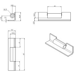 Петля потайная EZ 347-1 нерж. сталь