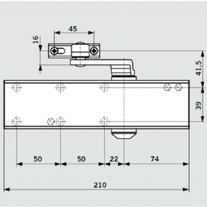 Доводчик дверной DORMA TS-Profil EN2/3/4/5 BC с рычагом, белый