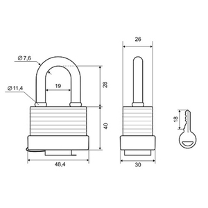 Замок навесной PALLADIUM 905WP-40