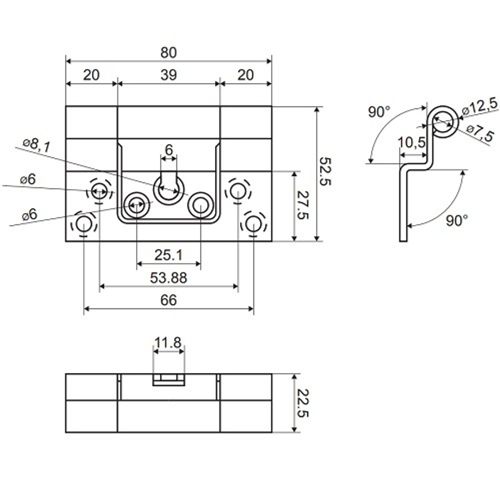 Петля для финских дверей ПНН-80 белый