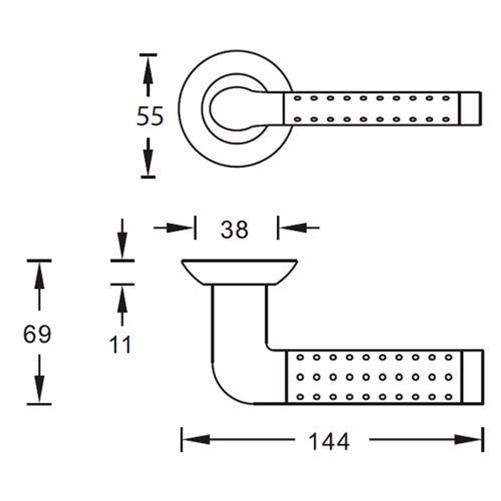 Ручка дверная ARCHIE S010 47HHP (никель)