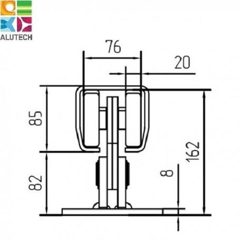 Опора роликовая (полимерные ролики). Для ворот до 500 кг. Light SGN.02.100