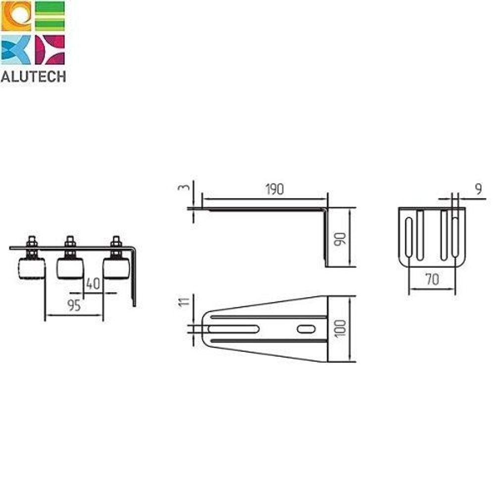 Кронштейн верхний, предотвращает раскачивание створки  SGN.02.718