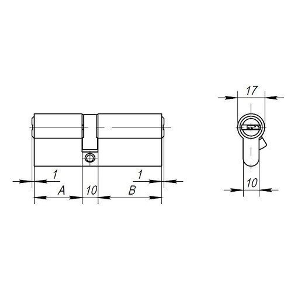 Цилиндровый механизм AJAX AX200/90 (40+10+40) CP хром 5 кл /40215/
