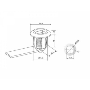 Замок мебельный MS-705-3 CN под трёхгранный ключ