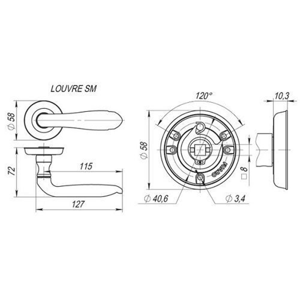 Ручка раздельная FUARO LOUVRE SM AB-7 мат.бронза /29571/