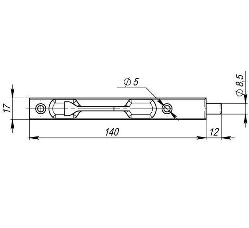 Шпингалет торцевой APECS FB-01-140 BLM черный матовый