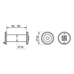 Глазок дверной FUARO DVZ3, 16/200/50-90 СР хром /30263/