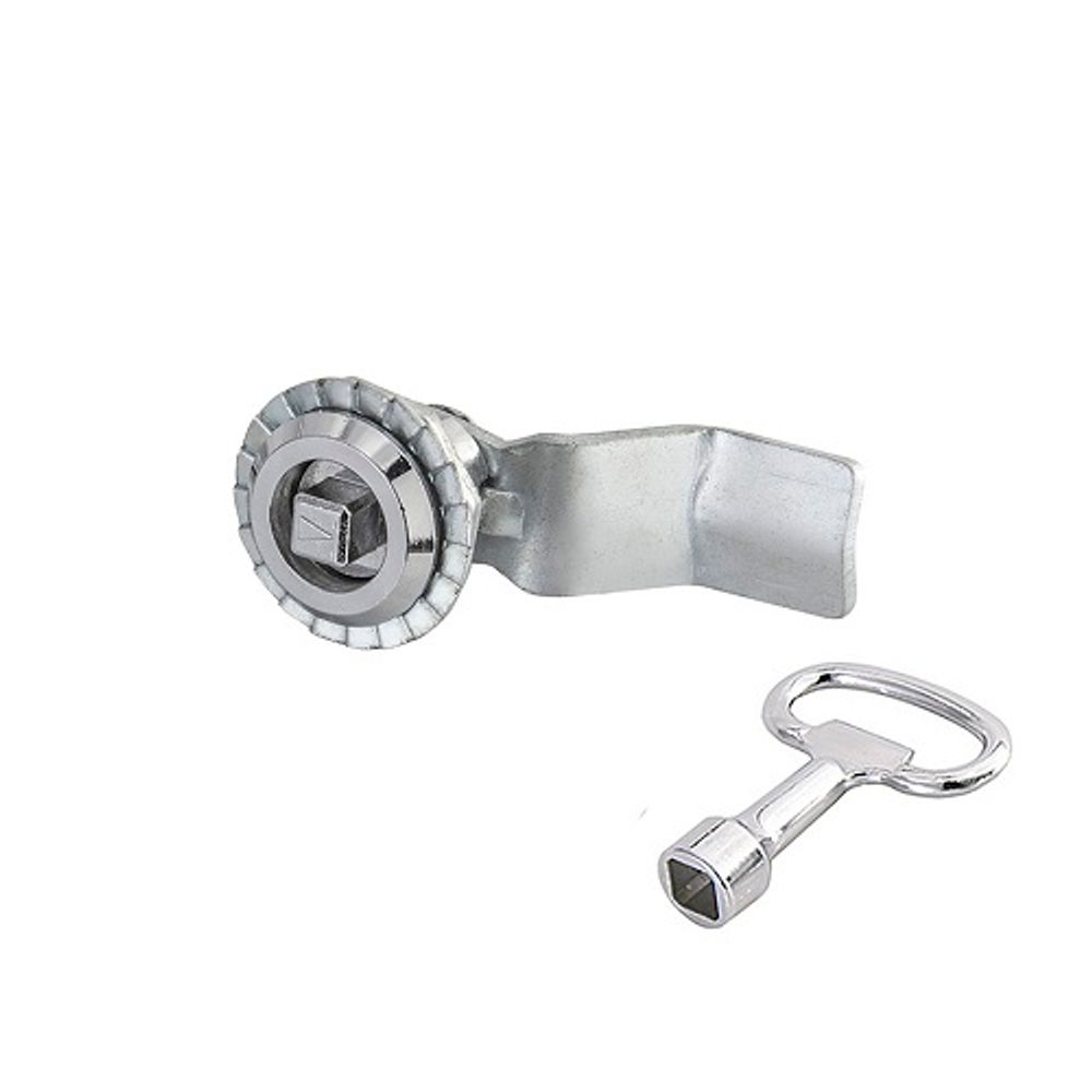 Замок щитовой 705-8 четырехугольный, ригель сильно изогнут