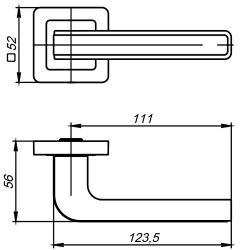Ручка раздельная PUNTO NOVA QR SN/CP-3 мат.никель/хром /36013/