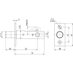 Задвижка врезная FUARO DB-PRO 860 CP хром /20193/