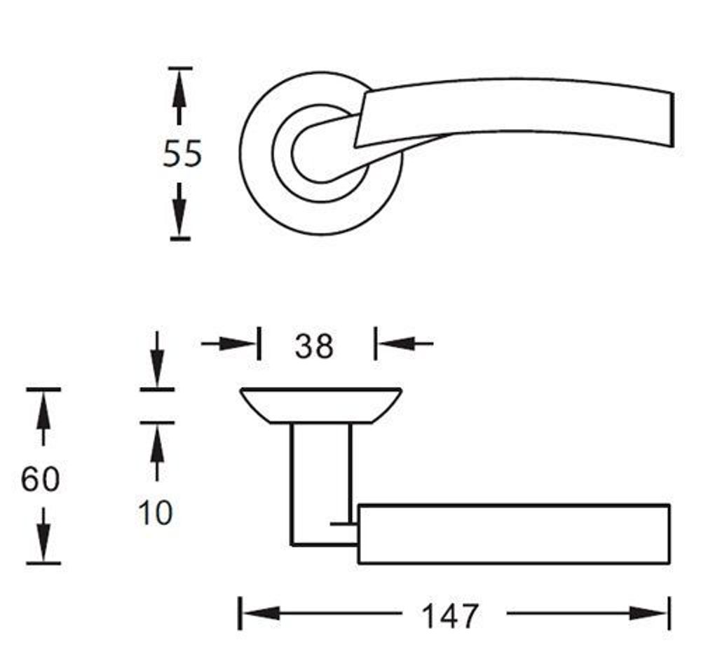 Ручка дверная ARCHIE S010 G99 (мат. хром)