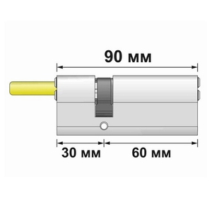Цилиндровый механизм со штоком PUNTO Z307/90 mm (55+10+25) BL черный 5кл. /63959/