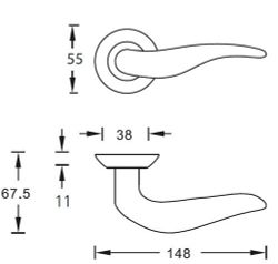 Ручка дверная ARCHIE S010 69BB (бронза)