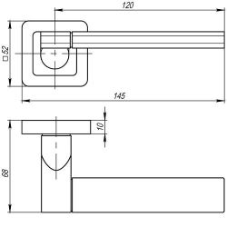 Ручка раздельная PUNTO GALAXY QR SN/CP-3 мат.никель/хром /37011/