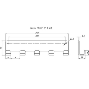 Крючок НОЭЗ Лофт Кр-5 черный матовый 2,5мм