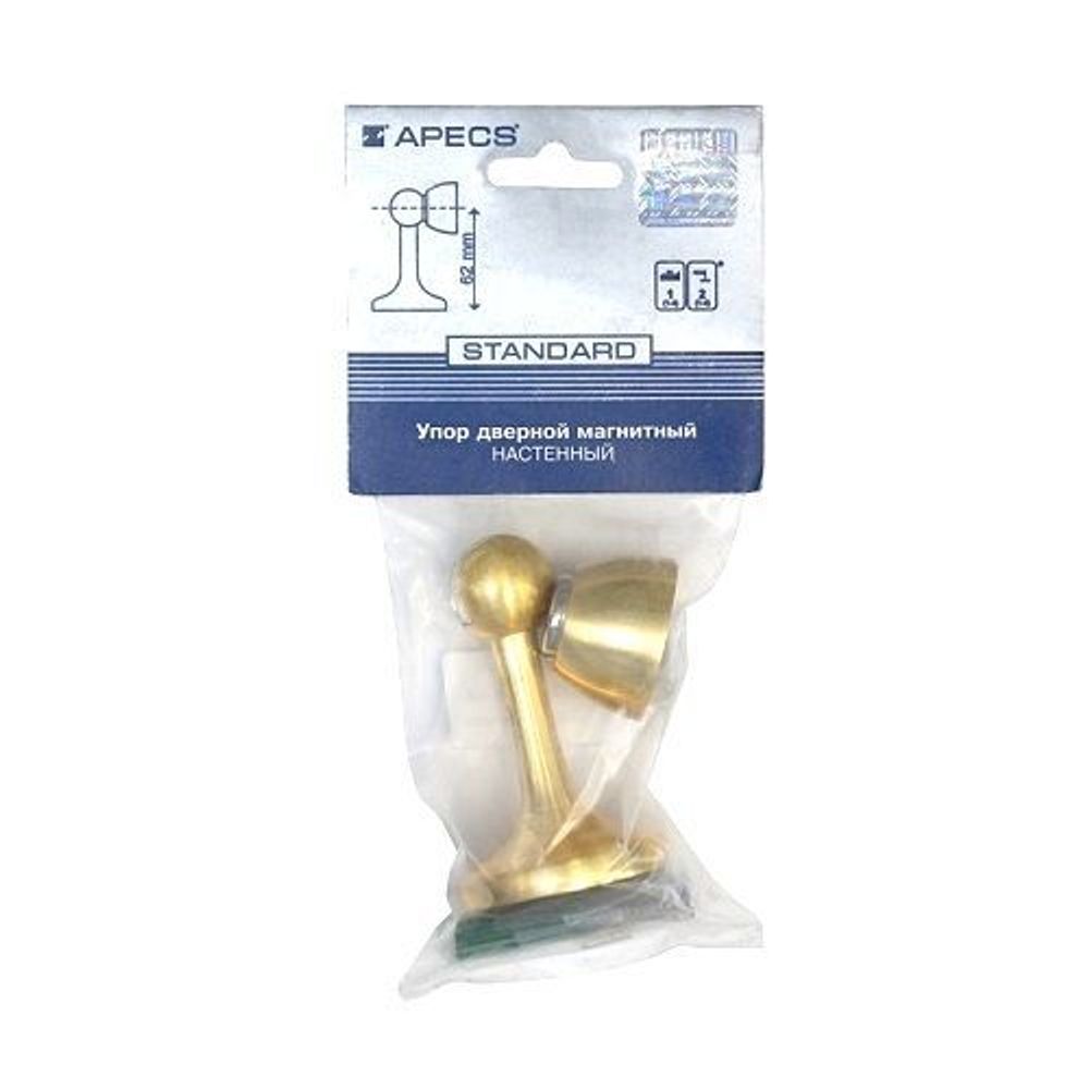 Упор дверной магнитный APECS DS-2761-M GM мат.золото
