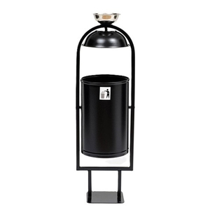 Урна уличная "Рубин-20" с крышкой и пепельницей (21л) черный шагрень