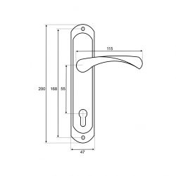 Ручки на планке VETTORE B55.723-47 CP хром