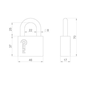Замок навесной PUNTO PK-1550 SN-3 мат.никель 3 кл. /58995/