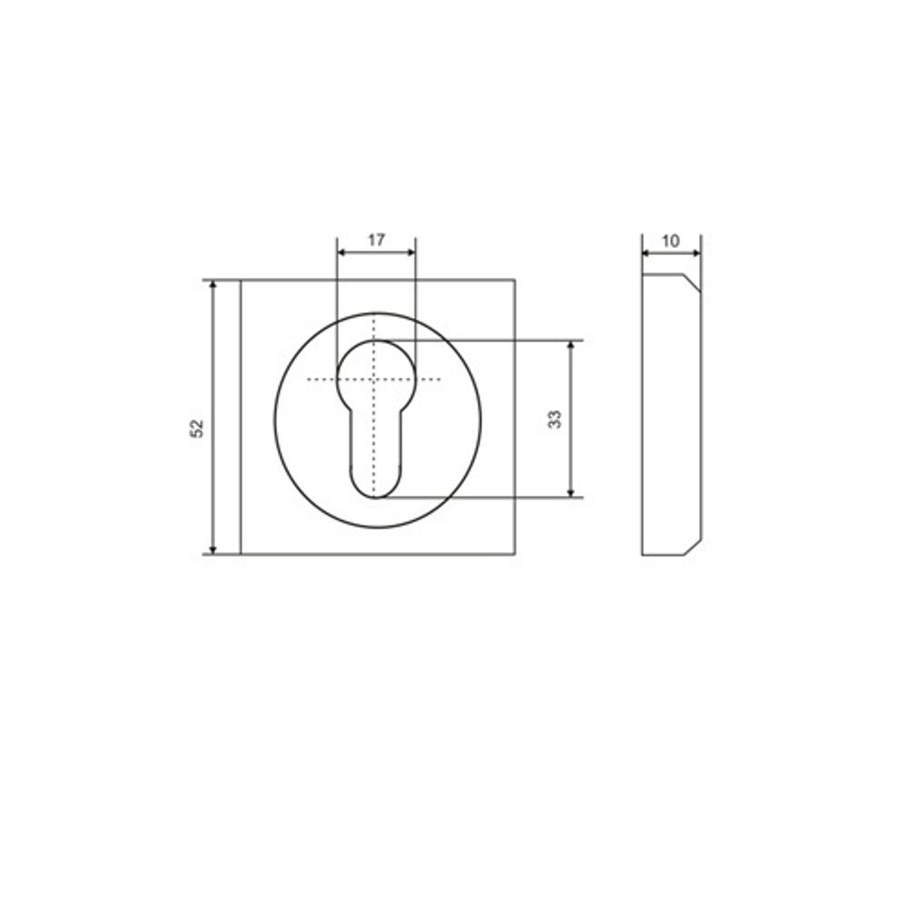Накладка под цилиндр VETTORE ET 0601 CP хром