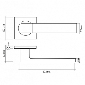 Ручка раздельная BASARA R06.081 MBP черный матовый