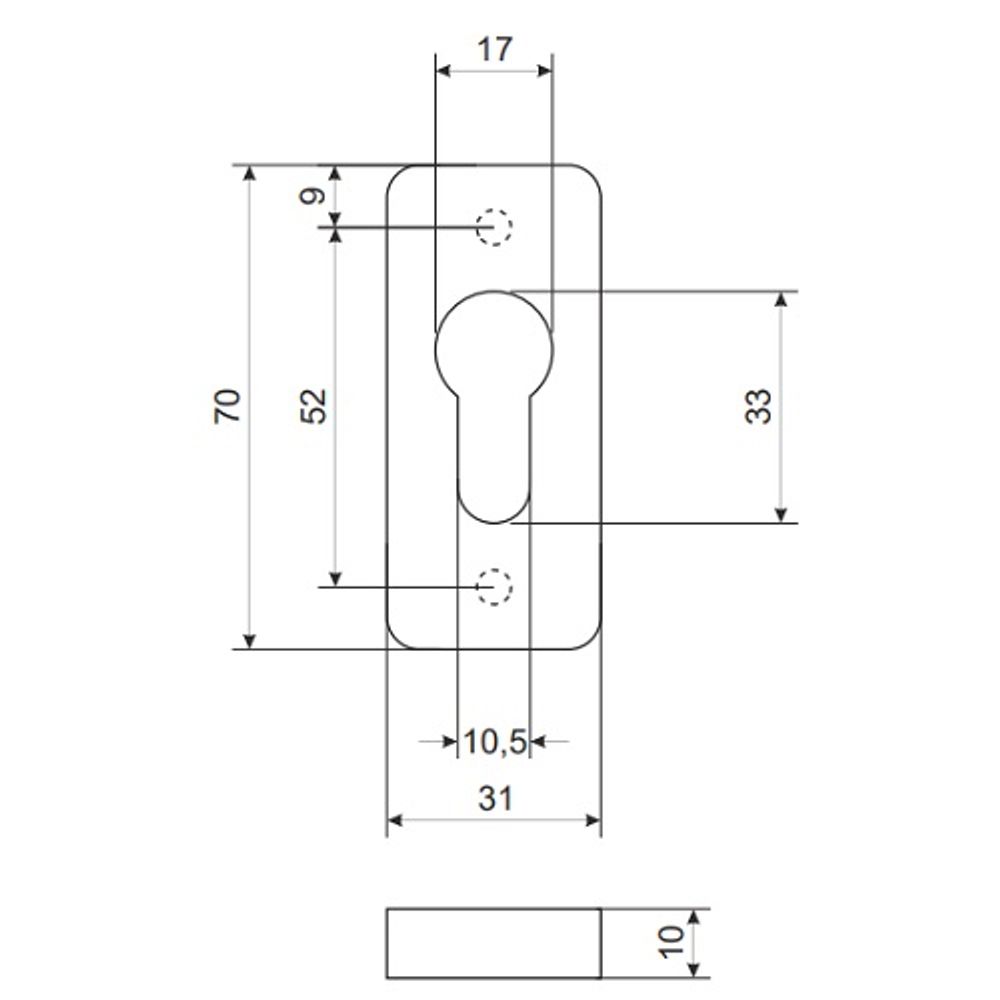 Накладка цилиндровая APECS DP-C-09-W (на ПВХ) белый
