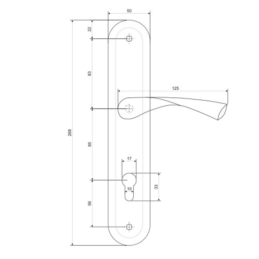 Ручка на планке LEKSA HP-85.0423 CP хром