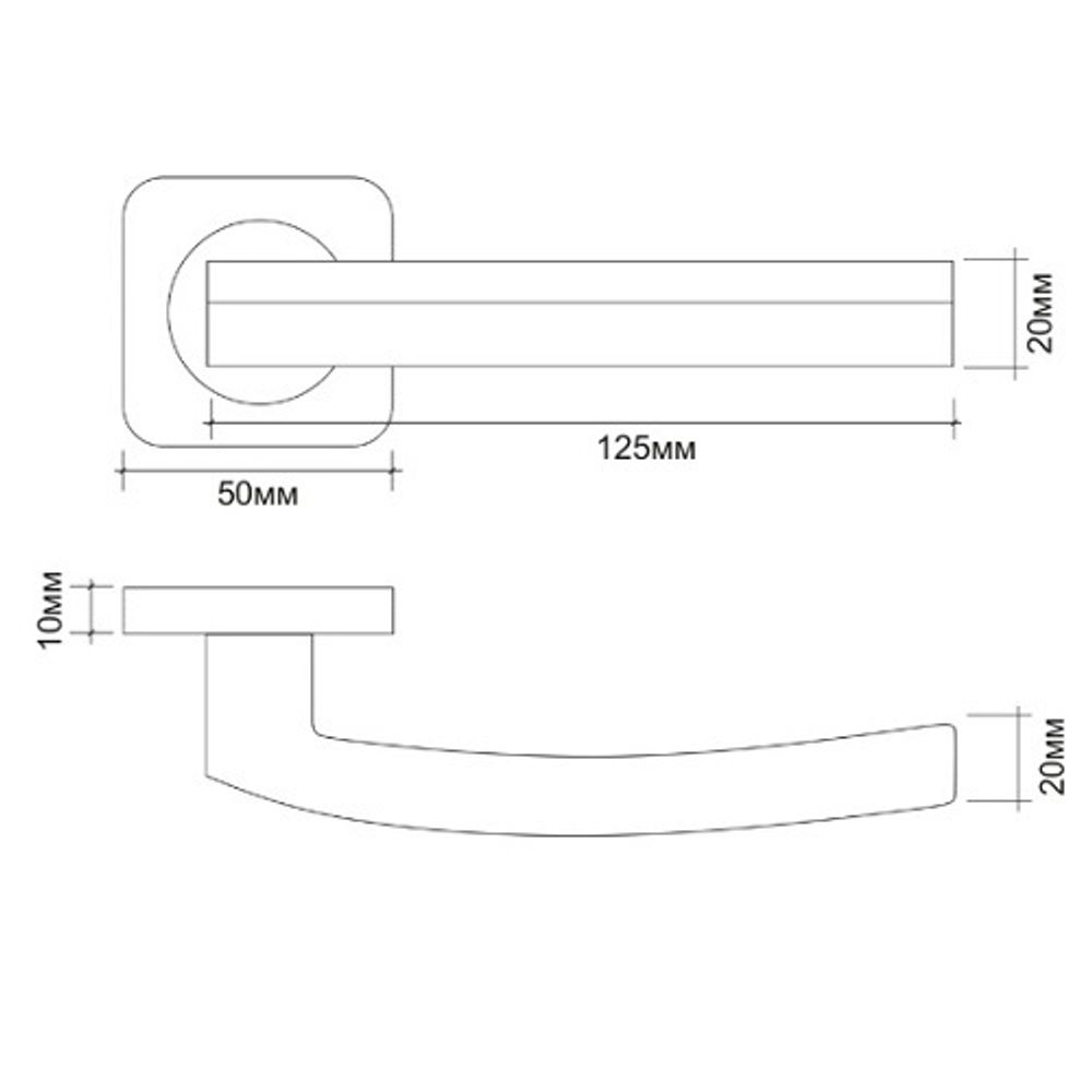 Ручка раздельная VETTORE R06.033 SN/CP мат.никель/хром