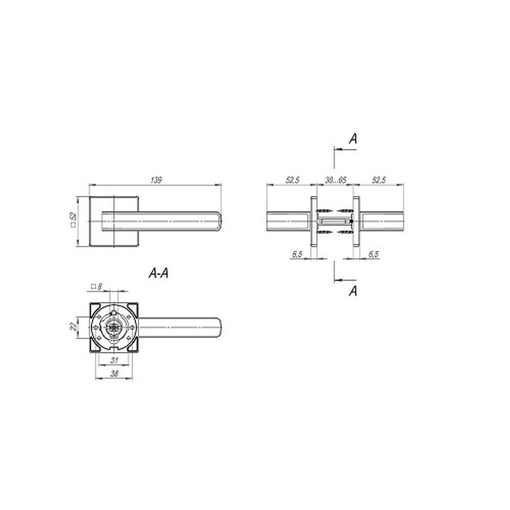 Ручка раздельная FUARO NEO SL GR/BL-23 графит/черный /44279/